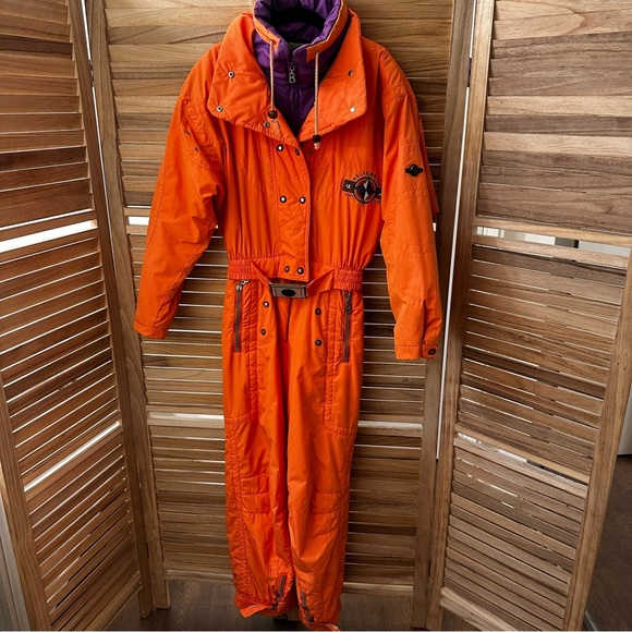 Vintage Bogner Helicopter Power Skiing Ski one piece suit size 6 - Picture 1 of 11